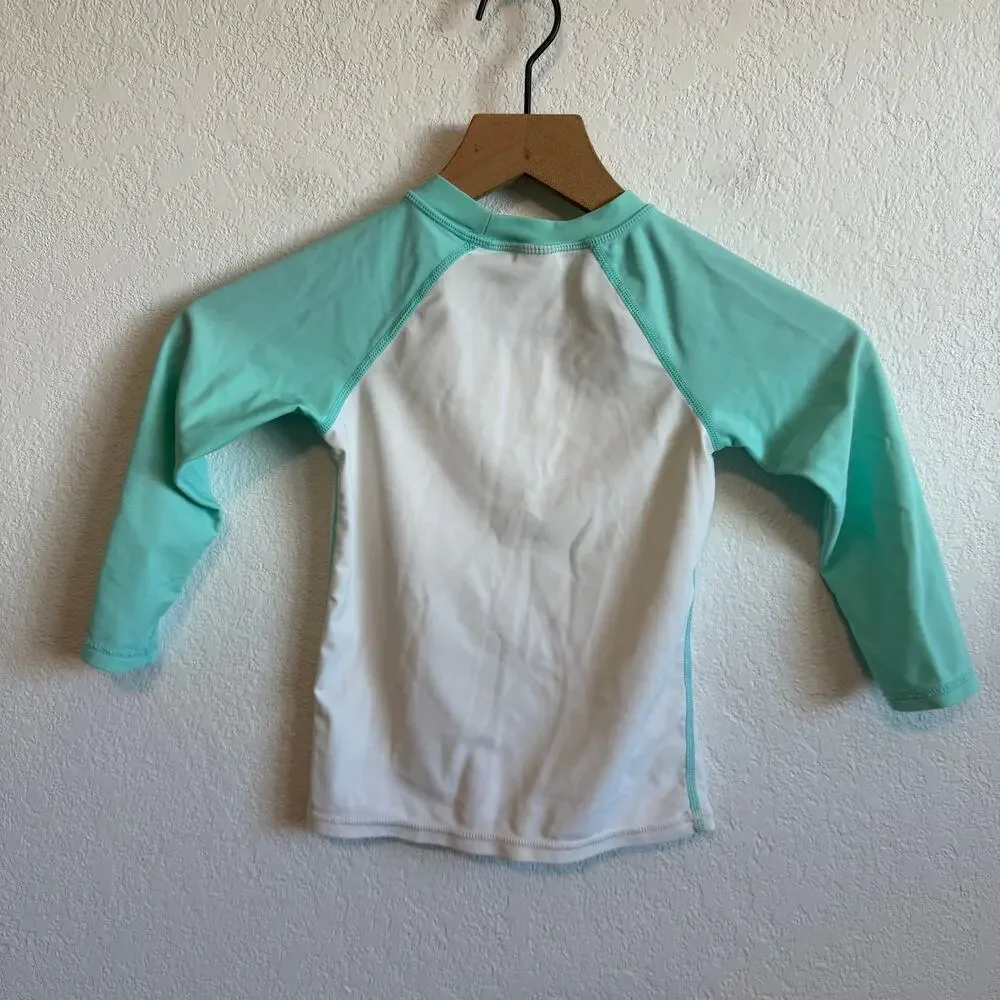 Rugged Butts Baby Boys Colorblock Long Sleeve Rash Guard Island Blue White 3T